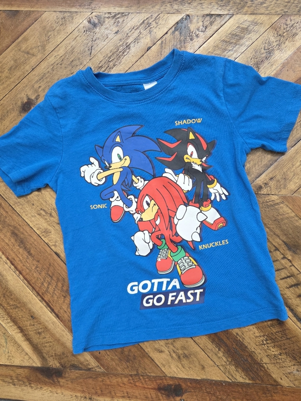H&M Sonic Knuckles And Shadow Blue Graphic Tee